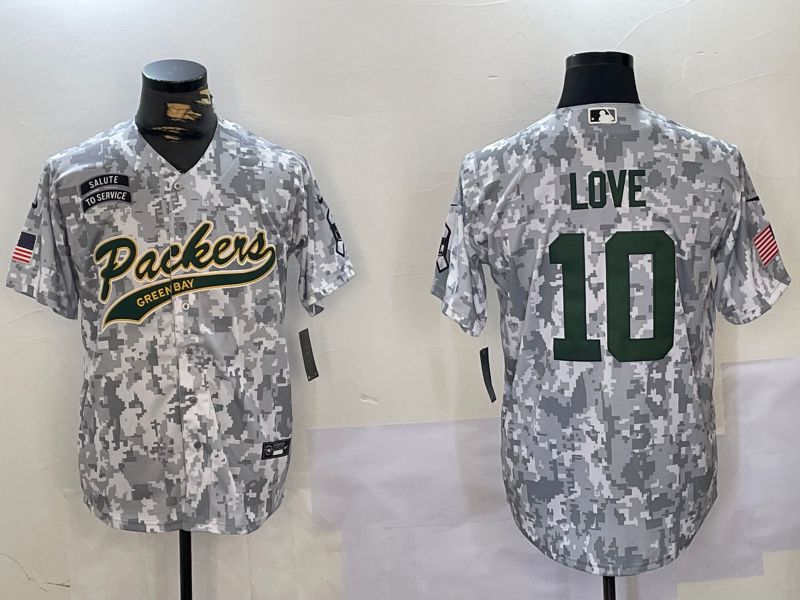 Men Green Bay Packers #10 Love Nike Arctic Camo 2024 Salute to Service Limited NFL Jersey style 1->green bay packers->NFL Jersey